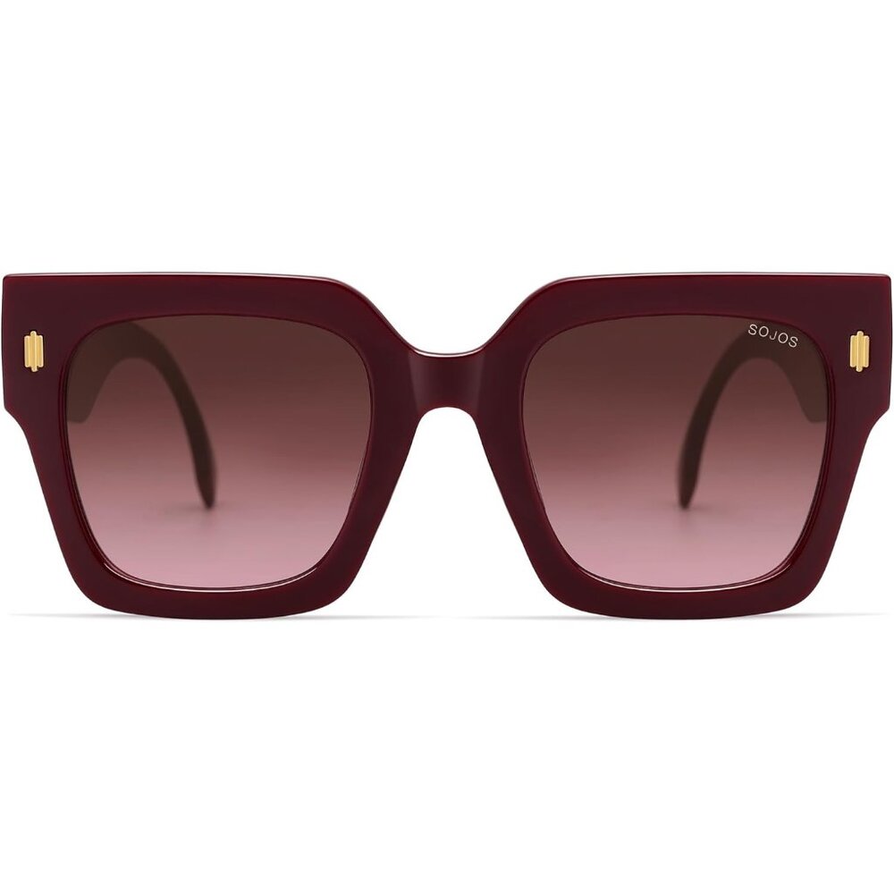 Women's Luxury Large Vintage Oversized Red Square Eyes Protecting Sunglasses